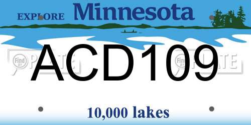 ACD109 Minnesota License Plate