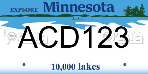 ACD123 Minnesota License Plate