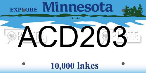 ACD203 Minnesota License Plate