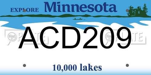 ACD209 Minnesota License Plate