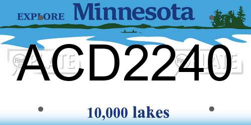 ACD2240 Minnesota License Plate