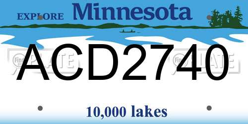 ACD2740 Minnesota License Plate