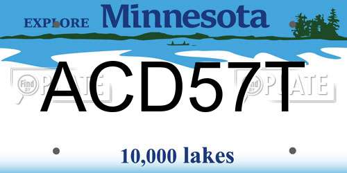 ACD57T Minnesota License Plate