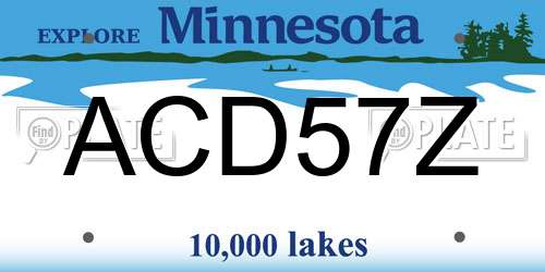 ACD57Z Minnesota License Plate