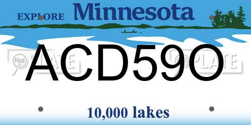 ACD59O Minnesota License Plate
