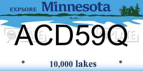 ACD59Q Minnesota License Plate
