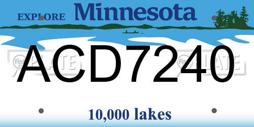 ACD7240 Minnesota License Plate