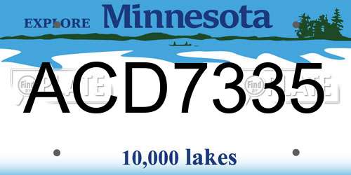 ACD7335 Minnesota License Plate