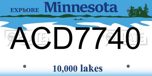 ACD7740 Minnesota License Plate