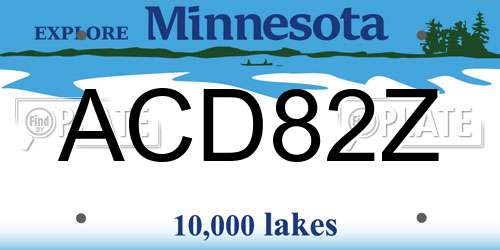 ACD82Z Minnesota License Plate