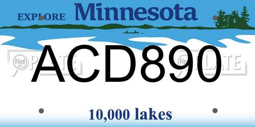 ACD890 Minnesota License Plate