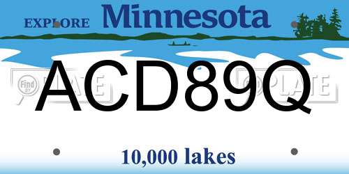 ACD89Q Minnesota License Plate