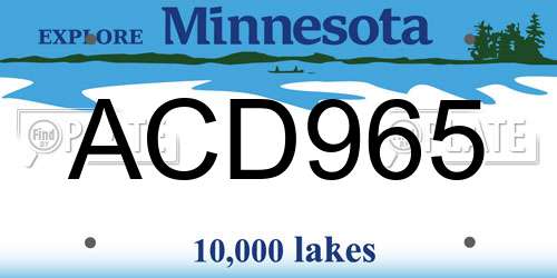 ACD965 Minnesota License Plate