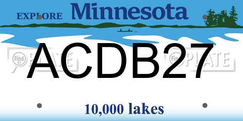 ACDB27 Minnesota License Plate