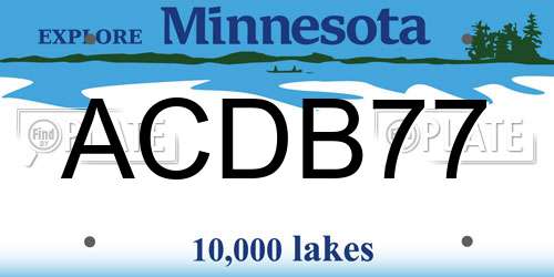 ACDB77 Minnesota License Plate