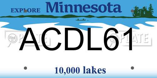 ACDL61 Minnesota License Plate