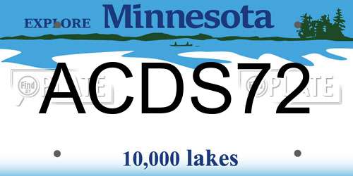 ACDS72 Minnesota License Plate