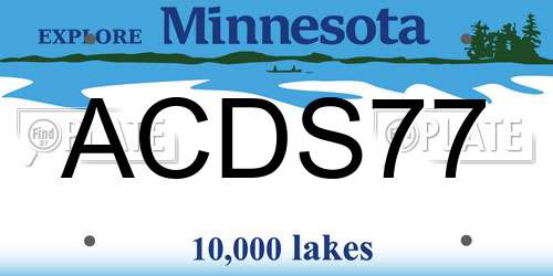 ACDS77 Minnesota License Plate