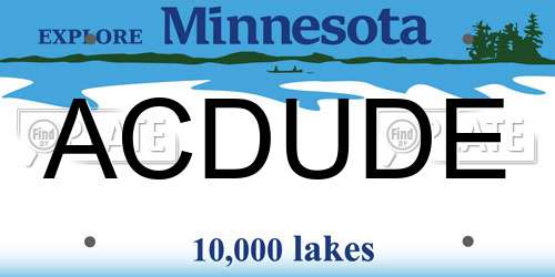 ACDUDE Minnesota License Plate