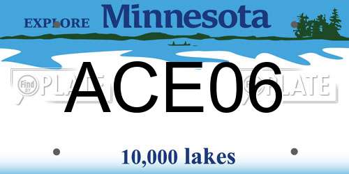 ACE06 Minnesota License Plate