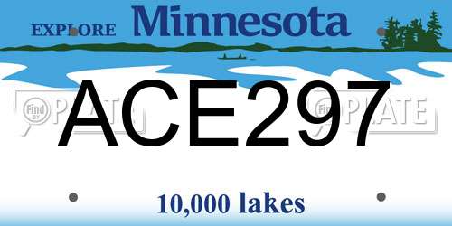 ACE297 Minnesota License Plate