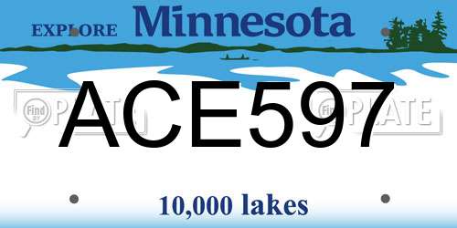 ACE597 Minnesota License Plate