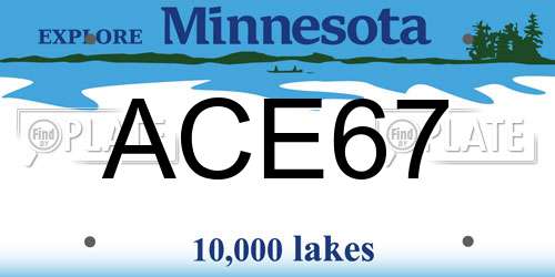ACE67 Minnesota License Plate