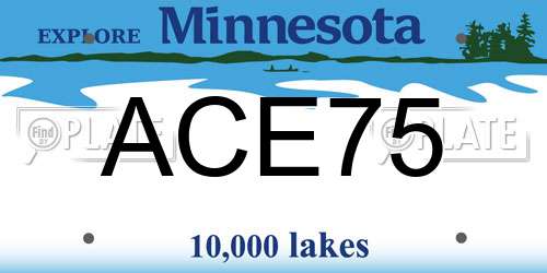 ACE75 Minnesota License Plate