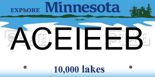 ACEIEEB Minnesota License Plate
