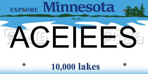 ACEIEES Minnesota License Plate