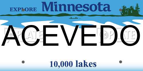 ACEVEDO Minnesota License Plate