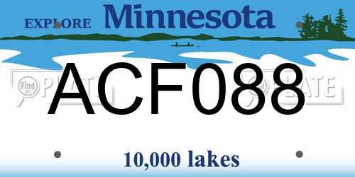 ACF088 Minnesota License Plate