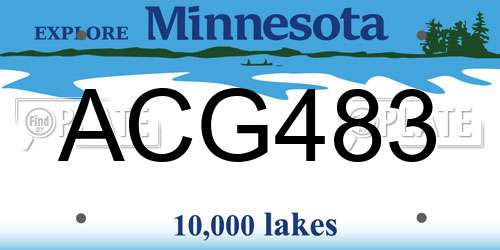 ACG483 Minnesota License Plate