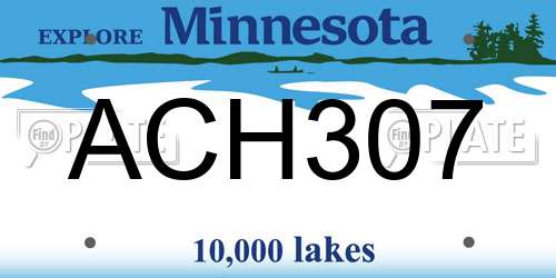 ACH307 Minnesota License Plate