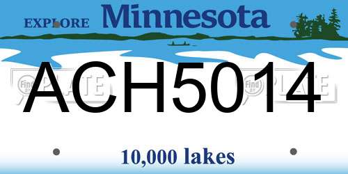 ACH5014 Minnesota License Plate