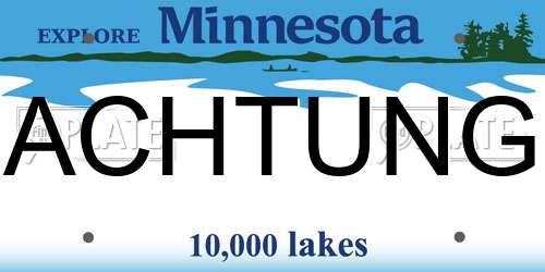 ACHTUNG Minnesota License Plate
