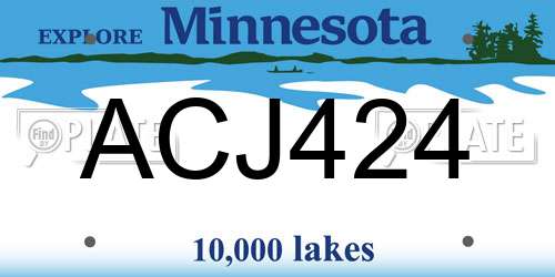 ACJ424 Minnesota License Plate