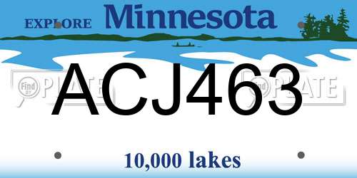 ACJ463 Minnesota License Plate