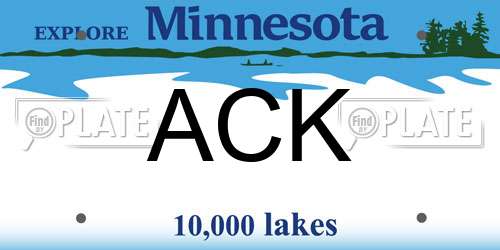 ACK Minnesota License Plate