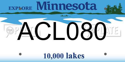 ACL080 Minnesota License Plate