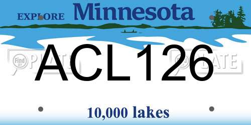 ACL126 Minnesota License Plate