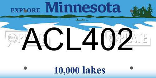 ACL402 Minnesota License Plate