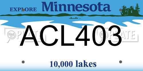 ACL403 Minnesota License Plate