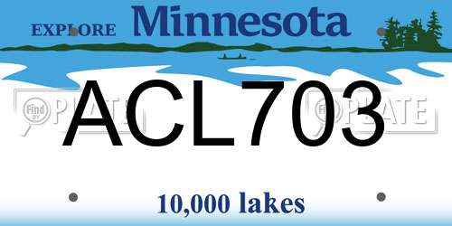 ACL703 Minnesota License Plate