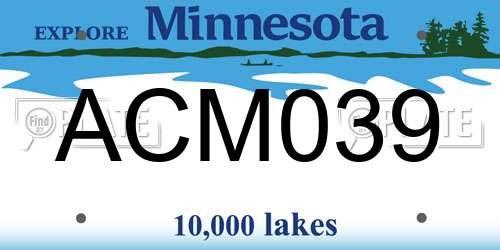 ACM039 Minnesota License Plate