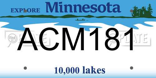 ACM181 Minnesota License Plate