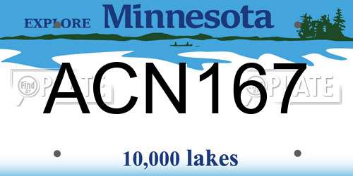 ACN167 Minnesota License Plate