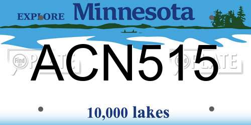 ACN515 Minnesota License Plate