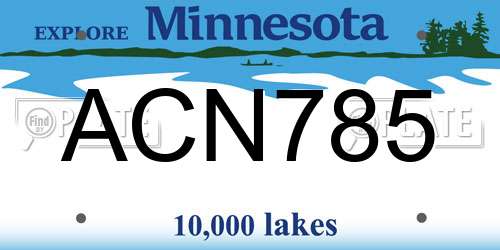 ACN785 Minnesota License Plate