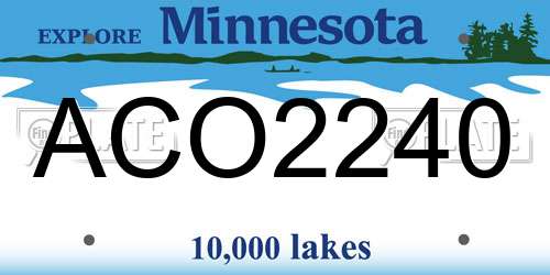 ACO2240 Minnesota License Plate
